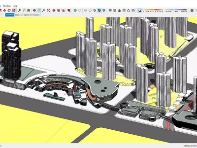 Sketchup Commercial Office Complex F2 3D model