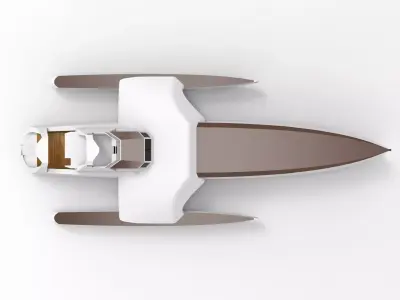 Trimaran Boat Low-poly 3D model