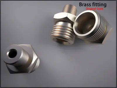 Original Size Brass fitting Nr 245 M17  Ready for print 3D model 3D print model