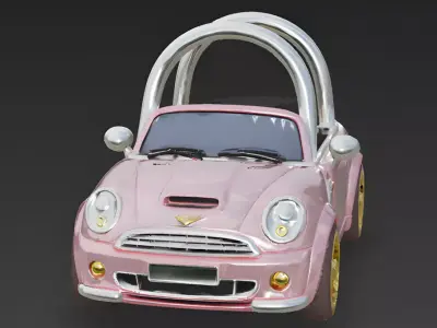 Stylized Urban Luxury Mini Car 3D Model Low-poly 3D model