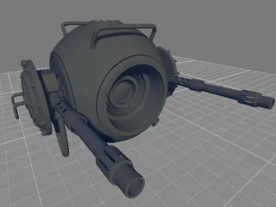 Futuristic Military Drone Low-poly 3D model