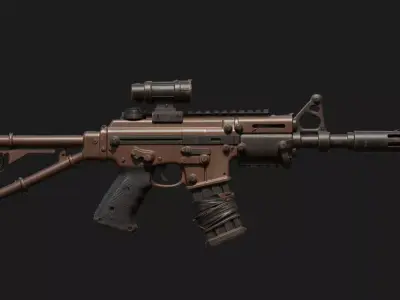 Post-Apocalyptic Assault Rifle 3D model
