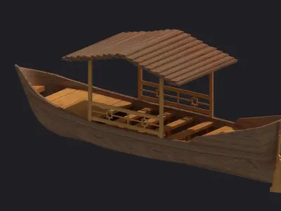 Wooden Boat boat cartoon boat raft 3D model purchase