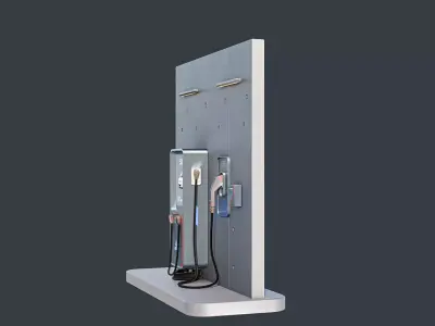 Futuristic EV Charging Station Low-poly 3D model