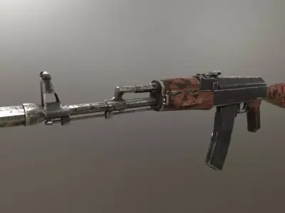 Assault Rifle AK-74 Free low-poly 3D model