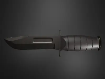 short hunting knife 3D model