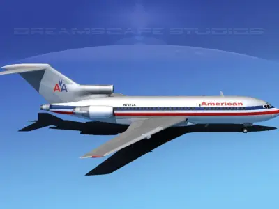 Boeing 727-100 American Airlines 3 3D model