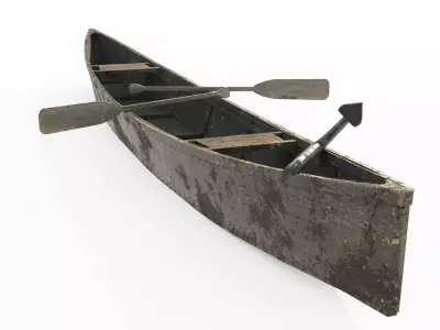 Ancient watercraft canoes 3D model