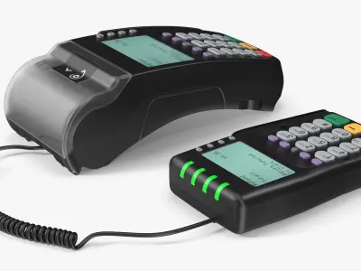 Retail Checkout Terminal with Pin Pad Uni 3D model