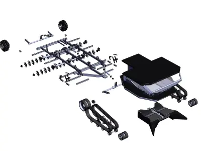 Large agricultural plow 3D model