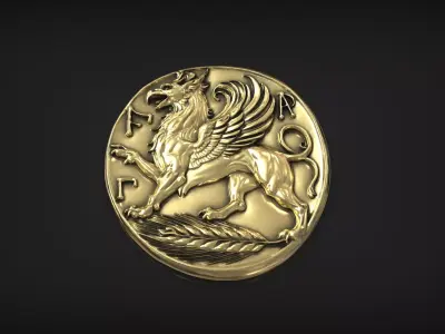 Ancient Greek Coin Stater of Panticapaeum Antique Replica 3D print model