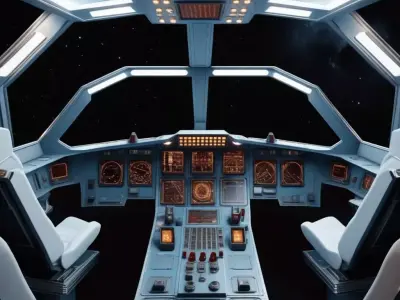 Retro Spaceship Cockpit Panel 3D model