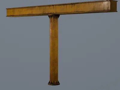 Industrial Ceiling Pillar Low-poly 3D model purchase