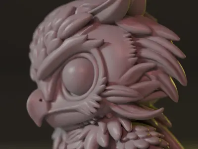 stylized owl 3D print model
