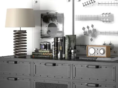 HOPPER WIDE DRESSER 3D model