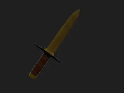 Low Poly Knife sword Free low-poly 3D model