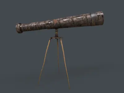 Stylized Telescope V1 - 04 Low-poly 3D model
