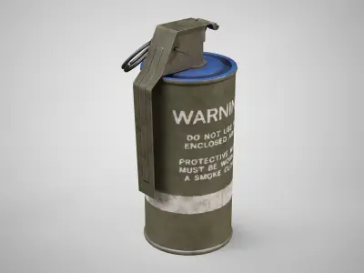 M18 Blue Smoke Hand Grenade AAA Game Ready Low-poly 3D model
