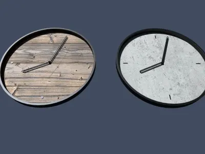 Minimalist Wall Clock Low-poly 3D model purchase