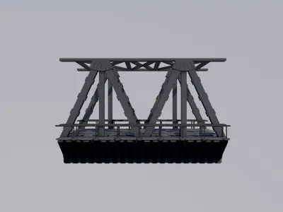 Railway bridge C4D 3D model