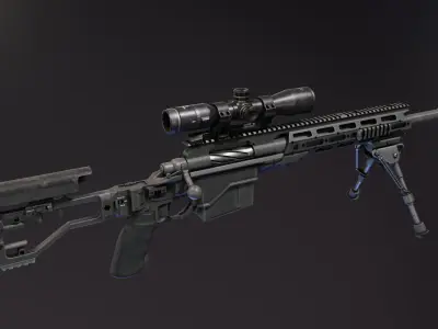 CSR USASOC Sniper Rifle Low-poly 3D model