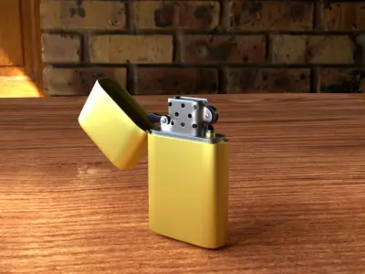 Zippo lighter with skull 3D model