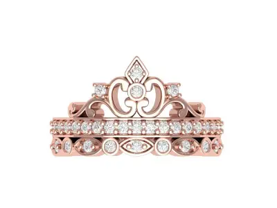 Crown Ring 3D print model