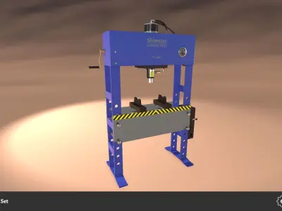 Hydraulic Press Set Low-poly 3D model