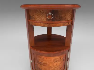 Artistic Wooden Round Chest 3D model