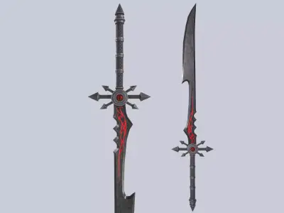 Demonic blade Low-poly 3D model