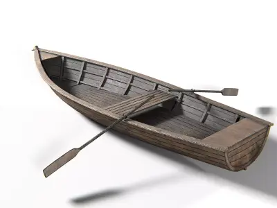 Boat Wooden PBR Low-poly 3D model
