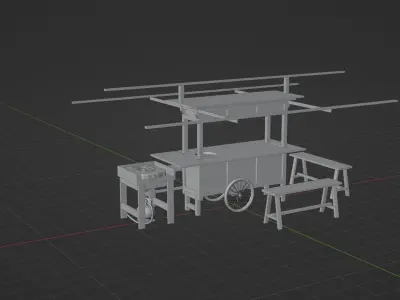 Gerobak Angrkingan 3D Model 3D model