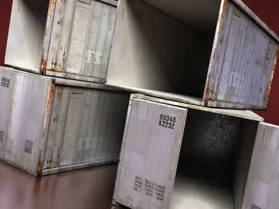 Shipping Containers Low-poly 3D model