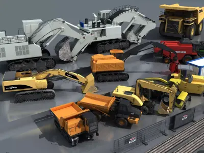 Large construction vehicles-agricultural machinery 3D model