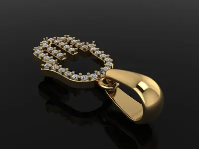 HAMSA DIAMOND PENDANT 3D print model