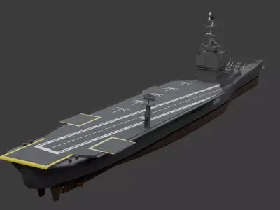 American Fictional Battlecarrier Low-poly 3D model