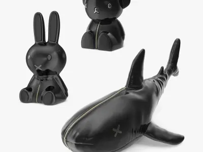 Latex Figures with Zipper Collection 3D model