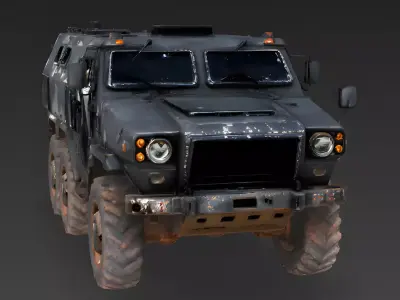 Abandoned Urban APC 3D Model Low-poly 3D model