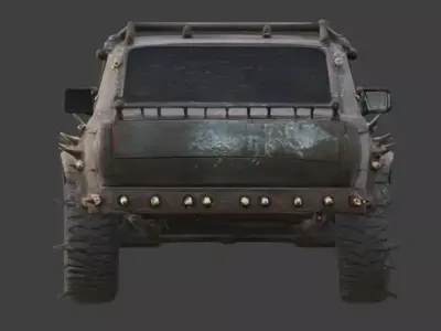 Post-Apocalyptic Raider Sedan 3D Model Low-poly 3D model