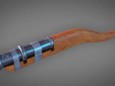 Medieval HandCannon Short Version 3D Model Lowpoly Low-poly 3D model