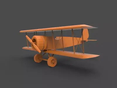 Biplane2 orange biplane 3D print model