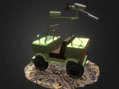Cartoon Jeep Low-poly 3D model