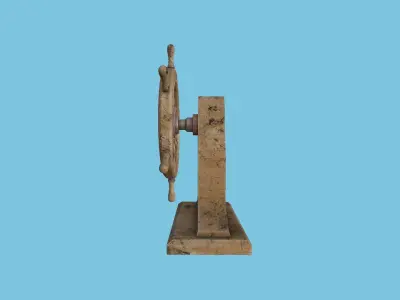 Pirate Ship Wheel 03 - Destroyed Rust - Helm Interior Parts Low-poly 3D model