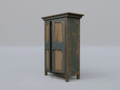 Wardrobe 2 antique cabinet Low-poly 3D model purchase