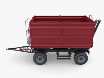 Agro trailer V3 Low-poly 3D model