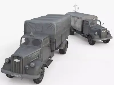 Opel Blitz 36 Low-poly 3D model
