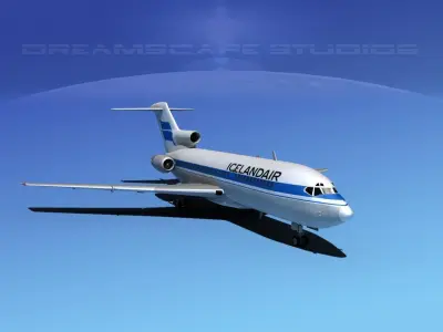 Boeing 727-100 Iceland Air 3D model