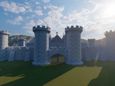 Medieval Castle 3D model 11