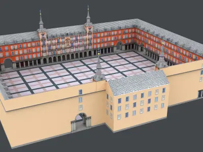 Plaza Mayor Square Madrid Paris 3d Model