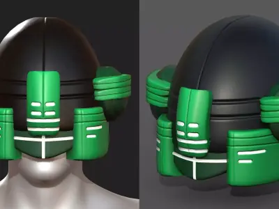 Helmet scifi military futuristic technology cyborg  Low-poly 3D model purchase